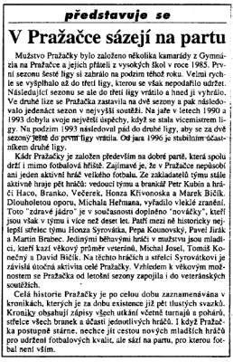 MF Dnes 1999, článek o Pražačce